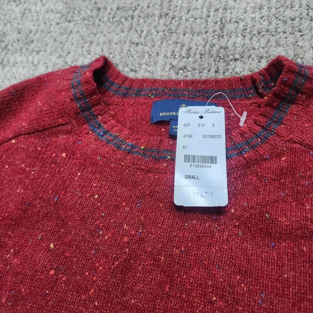 Brooks Brothers Sweater Red Long Sleeve Lambswool Men's Size Small NWT - Picture 8 of 8